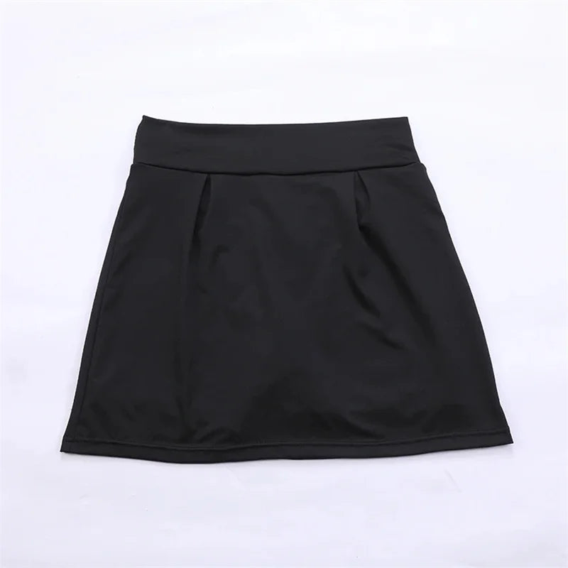 Summer Women Sprints Tennis Dance Fitness Short Skirts Quick Drying Solid Female Lining High Waist Mini Skirts Shorts