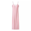 Satin Sling Backless Maxi Dress