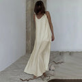 V-Neck Backless Split Maxi Dress