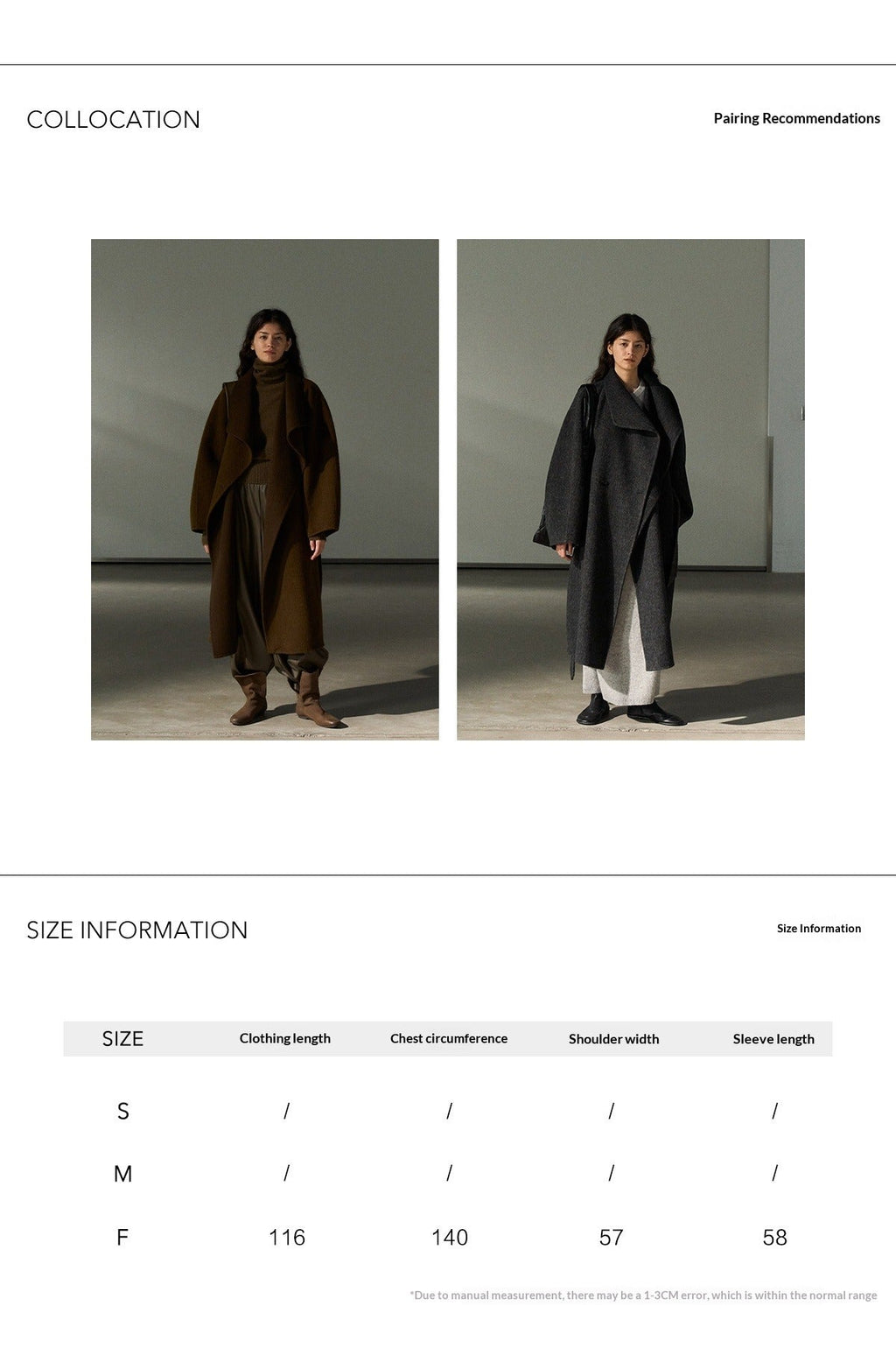 Silk Australian hair lapel double-sided woolen coat natural warm loose lace-up commuter jacket