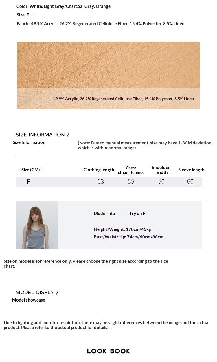 Autumn new casual cool hemp silk hole-picking polo collar thin micro-transparent knitted jumper