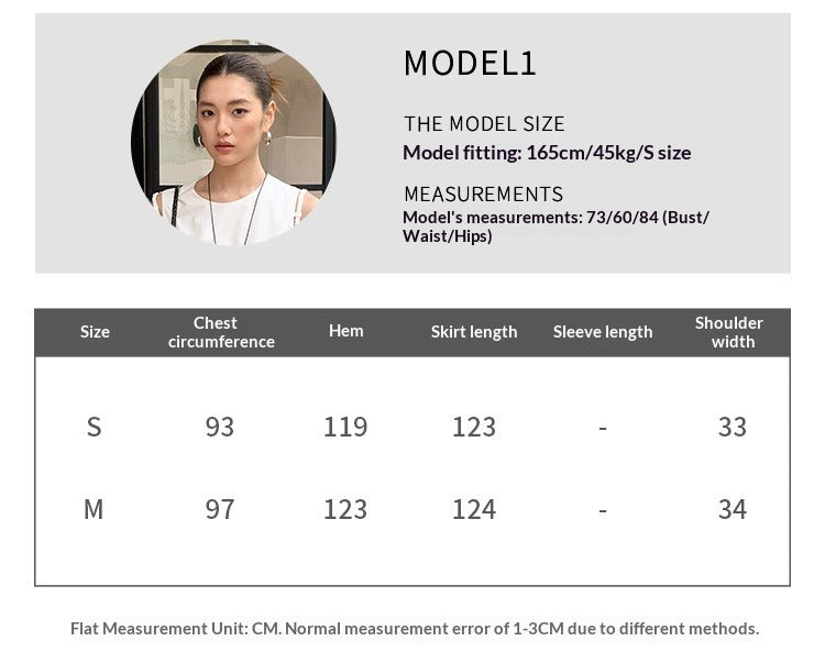 Spring and summer white sleeveless dress heavy industry embroidered fishtail skirt loose and thin holiday dress